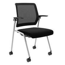Load image into Gallery viewer, Artii Multi-purpose mobile nesting stackable chair black seat black mesh silver frame modern design - ChicagoOfficeChair.com   beniia.com/arti